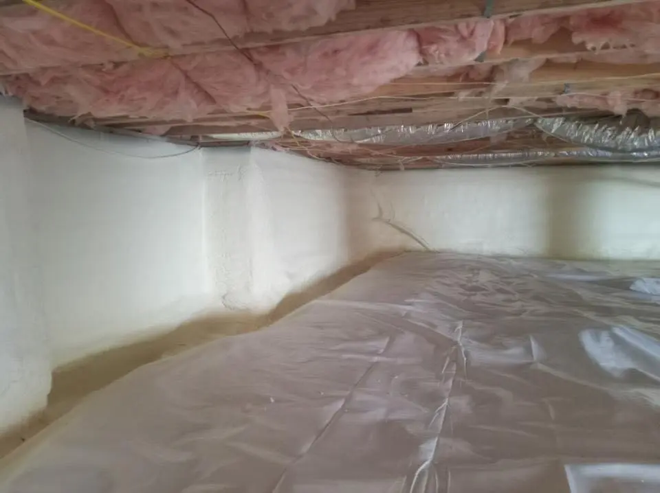 Crawl space encapsulation with closed-cell spray foam for Spray Foam Roofing in Urbana